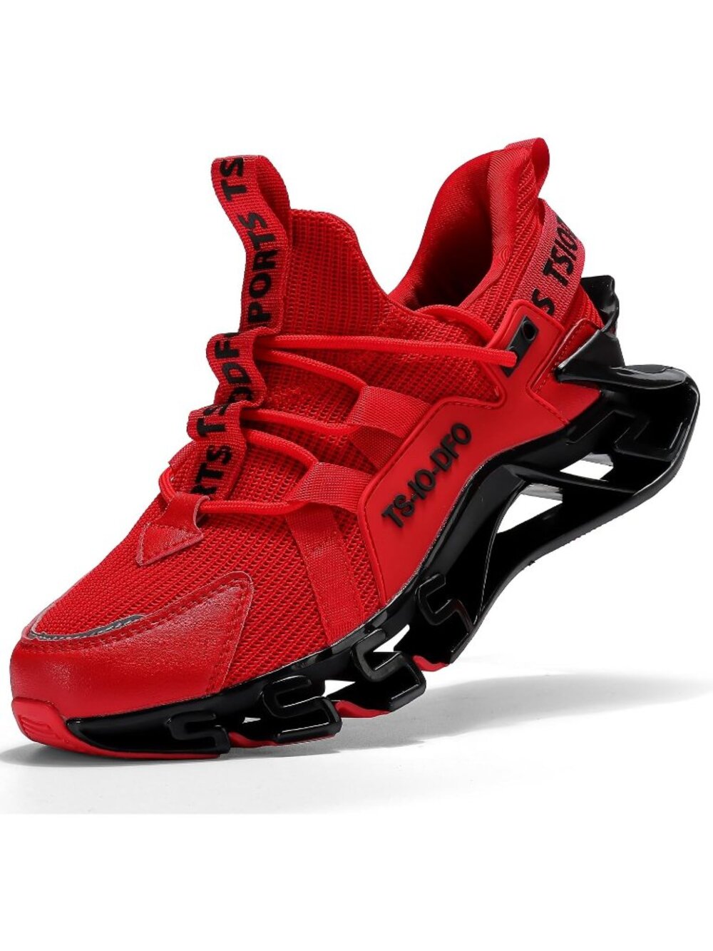 Women's Red Mesh Comfortable Athletic Running Non-Slip Fashion Walking Sneakers